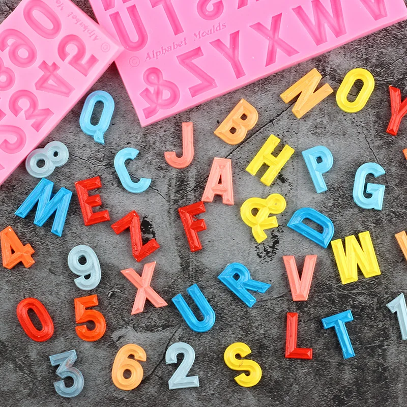 2pcs Letter And Number Silicone Mould DIY Fondant Cake Mold Candy Resin Clay Molds Chocolate Gumpaste Moulds Baking Utensils - купить по