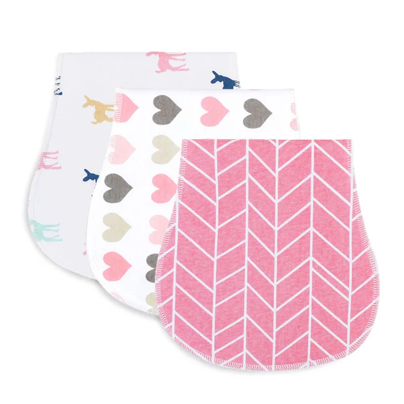 

2Pcs/Lot 100% Cotton Baby Bibs 3 Layer Baby Burp Cloths Baby Burp Set Curved Absorbent Newborn Soft Baby Bibs Baby Shower Gift