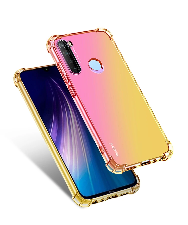 Gradient Armor Silicone Case For Xiaomi Redmi Note 8 Pro Case Transparent Soft TPU Shockproof Bumper Cover For Redmi Note 8 Case