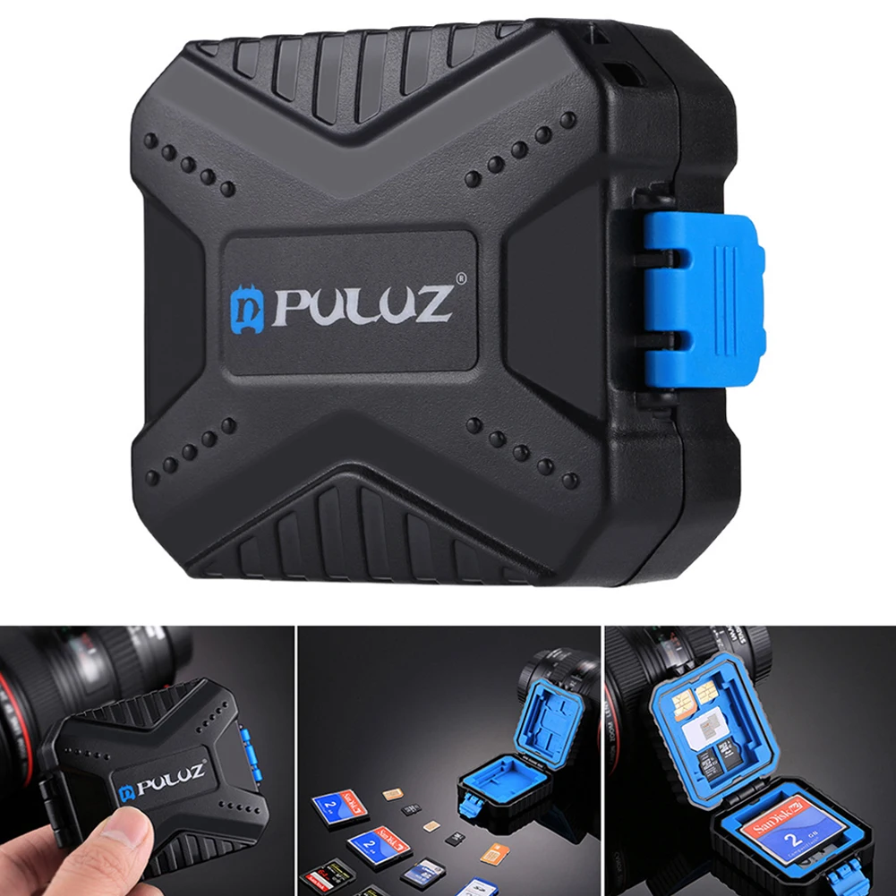 

Practical Black Fireproof Portable Waterproof Dust Proof Anti Shock Buckle Lock Mini Safe Storage Card Case