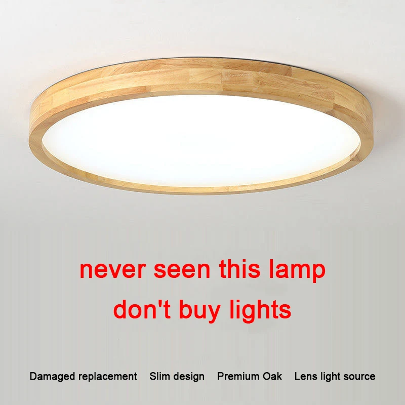 

Nordic Solid Wood LED Ceiling Lamp Bedroom Lighting Ultra Thin Bedroom Living Room Industrial Vintage Kitchen Study Lights Decok