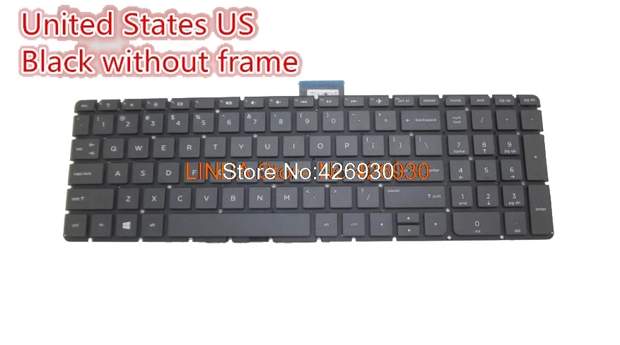 Клавиатура для ноутбука hp Pavilion 15 AB000 AB AK BC 17 15z AB100 US серый черный/серебристый без