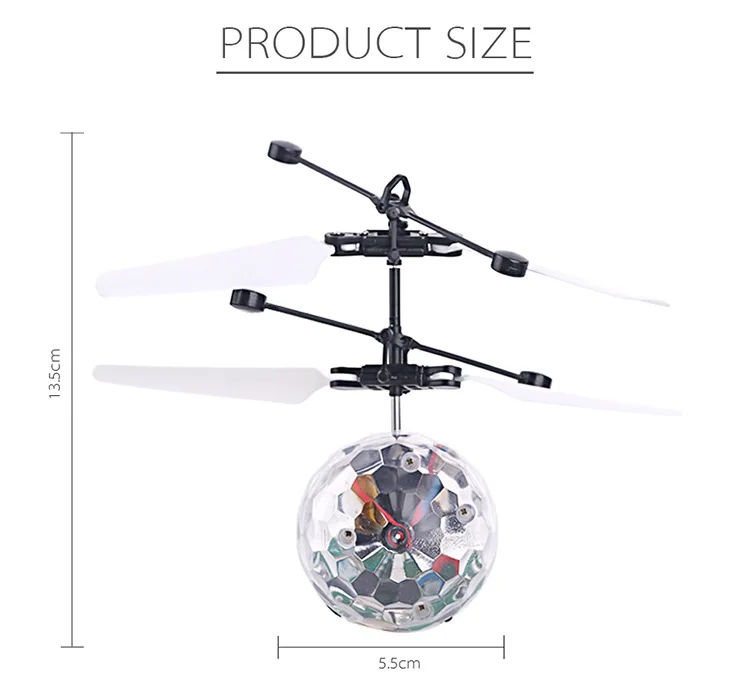 

Kids Mini IR Sensing RC Helicopter Aircraft Flying Ball Flying Toys Ball Shinning LED Toys Built-in LED Light Toys For Children