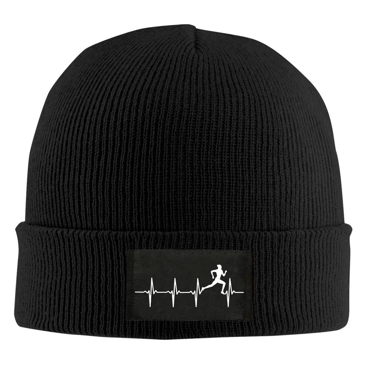 

Зимняя Трикотажная Шапочка с рисунком в виде сердечного ритма