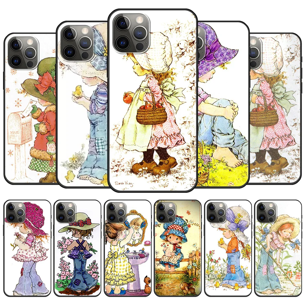 

Phone Case For Apple iPhone 11 13 12 Pro Max Mini XR X 7 6S 8 Plus 5 5S XS SE(2020) Silicone Coque Sarah Kay pattern