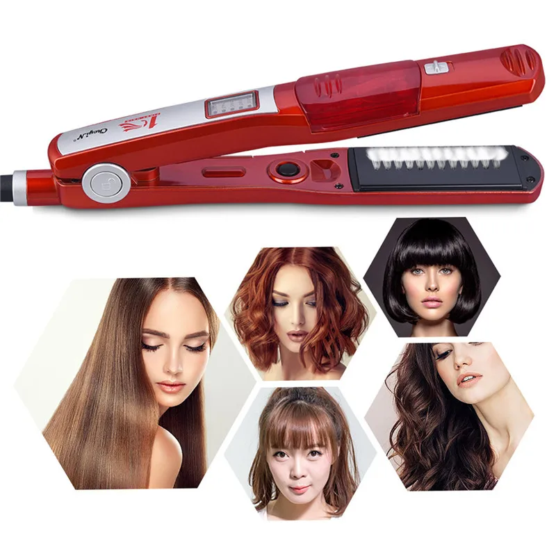 

Ckeyin Steam Straightener Four-Gear Temperature Adjustment Curling Iron Flat Iron Curling Iron Hair Curler For Women Hair