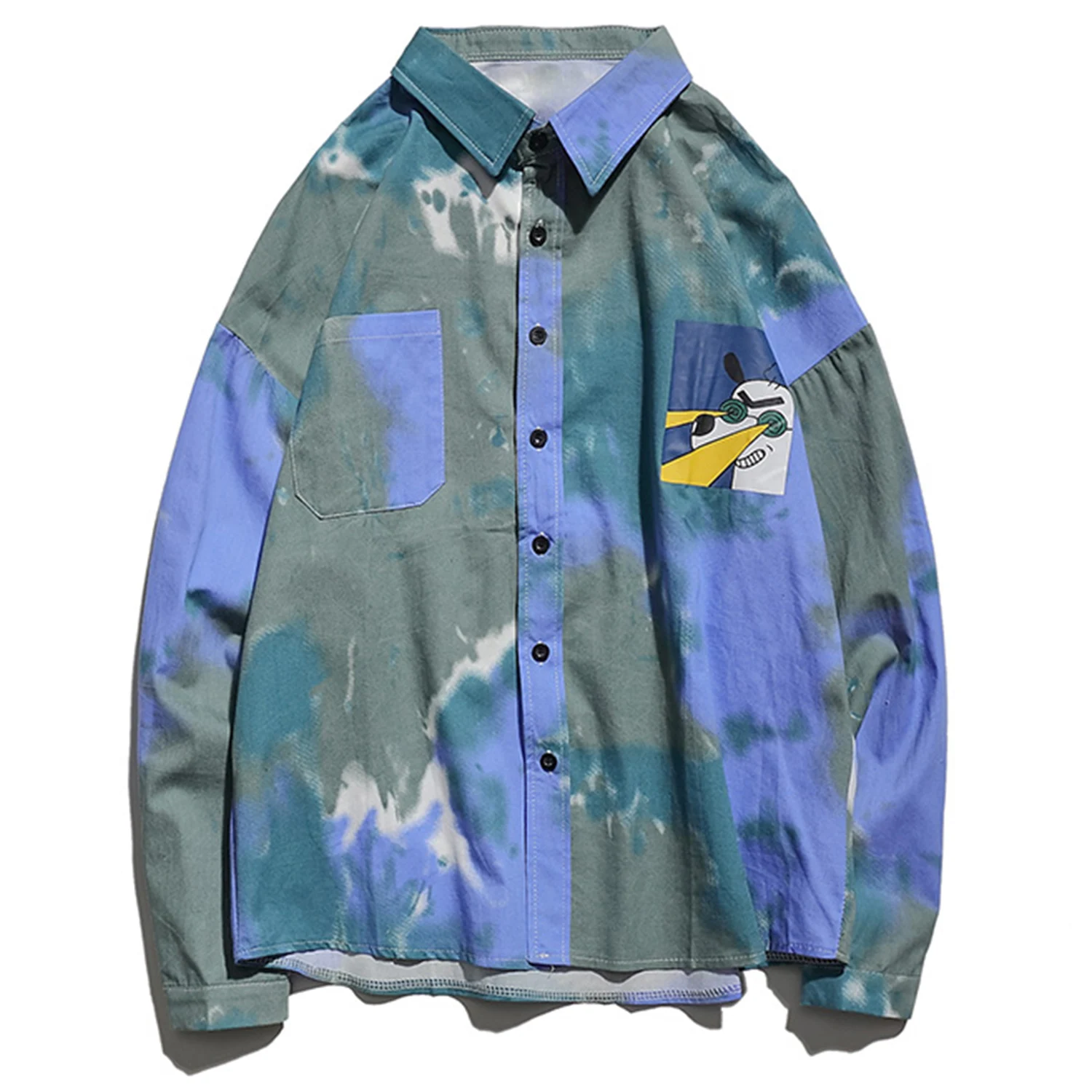 Aelfric Eden хип-хоп цветные мужские рубашки с принтом часов 2019 модные уличные Топы