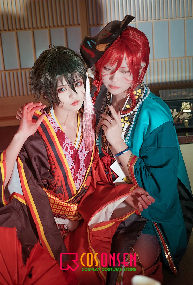 Сценические костюмы звезд cosplayonsen Natsume сакасаки Косплей Костюм террор! Кимоно для кукольного домика с привидениями тамаяри на заказ