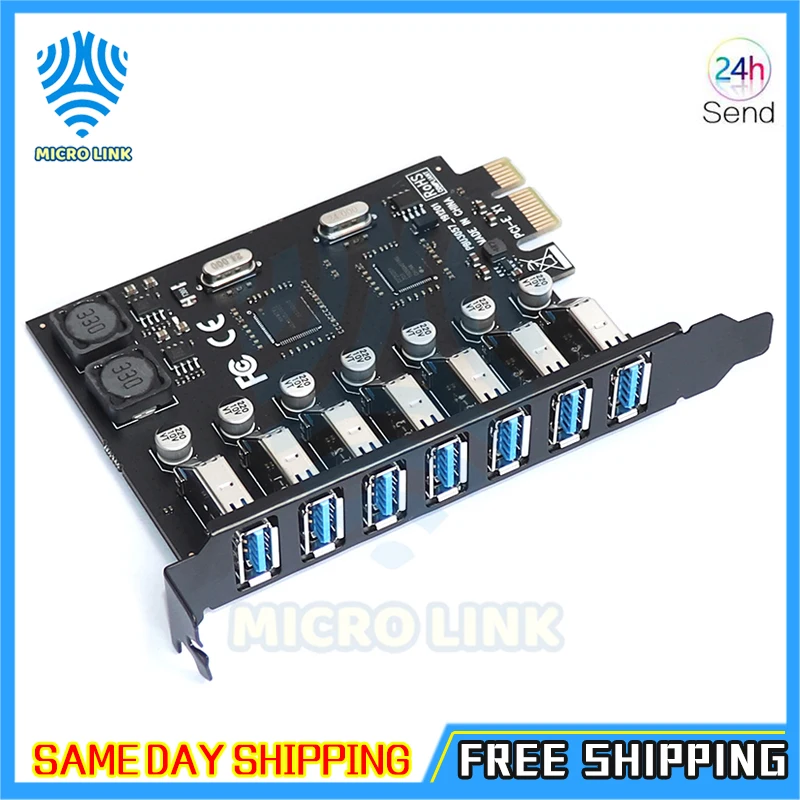 USB 3 0 PCI express адаптер e на 7 портов карта расширения USB3 PCIe PCI-e x1 контроллер