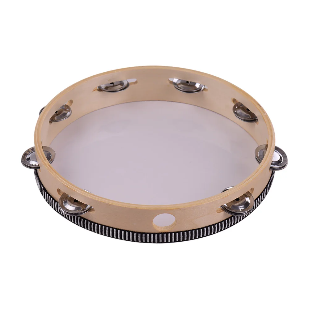 Компактный 10 дюймов деревянные качество бубен колокольчик ручной барабан с