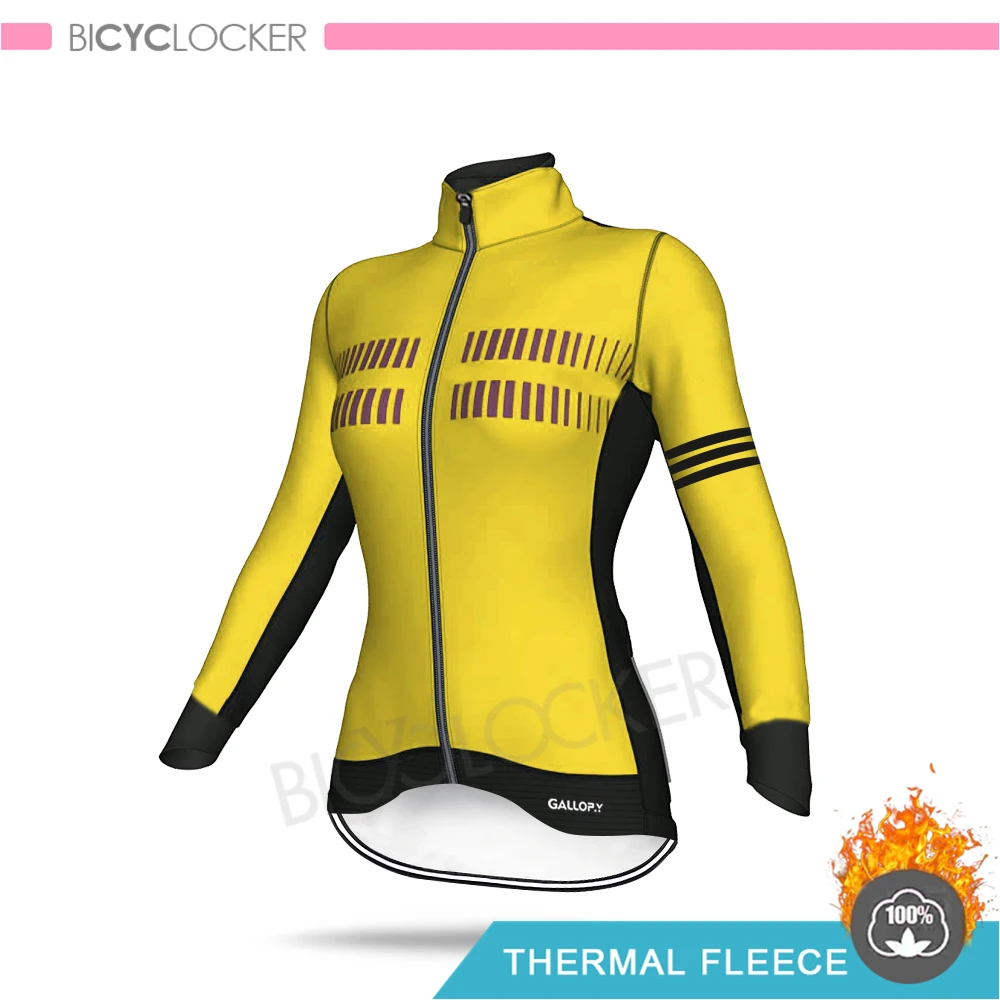 Long Sleeve Jersey Зимняя одежда для велоспорта куртка с длинными рукавами для шоссейного велосипеда Женская велосипедная одежда профессиональная команда Теплая Флисовая майка комплект теплый MTB - Цвет: Long Sleeve Jersey