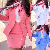 female color piece sleeved blazer new fall two jacket skirt solid long suit jacket womens and suit piece two fashion suit suit