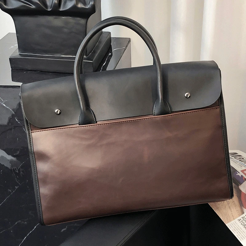 New High Quality Men's Briefcase PU Leather Business Laptop Handbags Male Crossbody Shoulder Bag Women's Notebook Messenger Bag