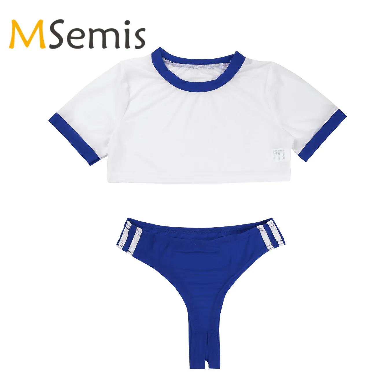Женский купальник для школьниц боди комплект нижнего белья с короткими рукавами