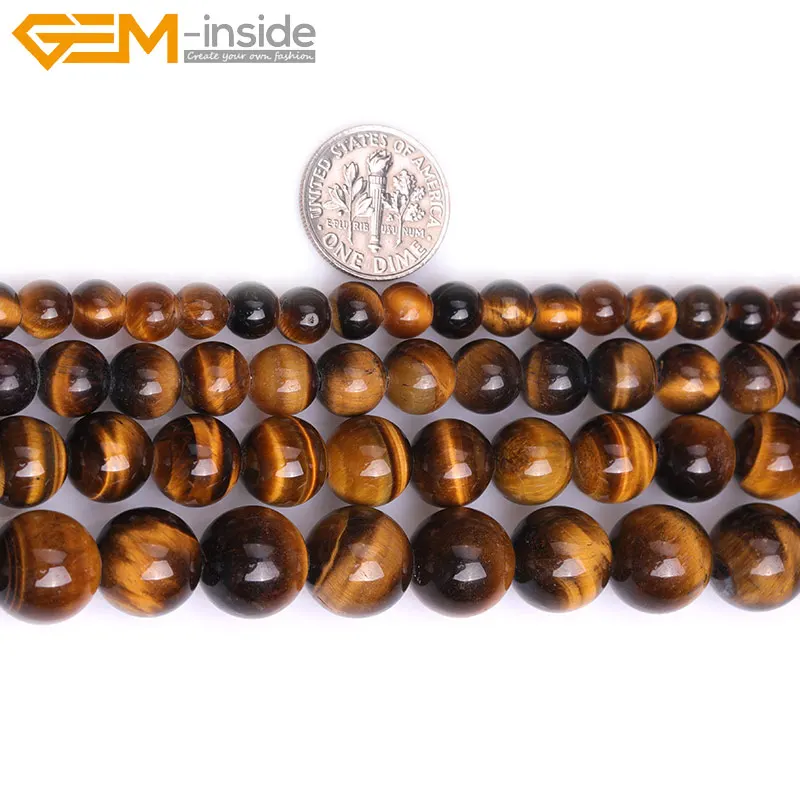 Natural Tiger Eye Chakra Stone Round 2mm Big Hole Loose Beads For Jewelry Making Strand 15inch DIY Bracelet Necklace | Украшения и
