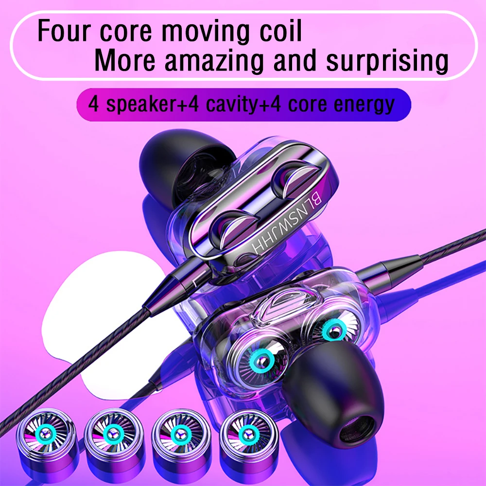 

Dual Drive 6D Stereo Wired Earphone Universal In-Ear Heavy Bass Stereo Wired Earphones Sports Gaming Headsets With Microphone