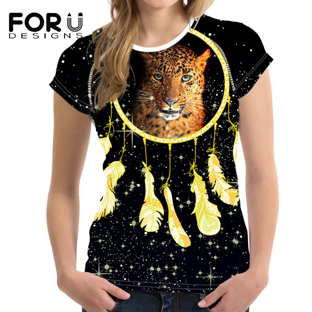

FORUDESIGNS T Shirt Women Dreamcatcher Design Brand O-Neck Lady Tops T-Shirt Short Sleeve Comfortable T-shirt For Females Mujer