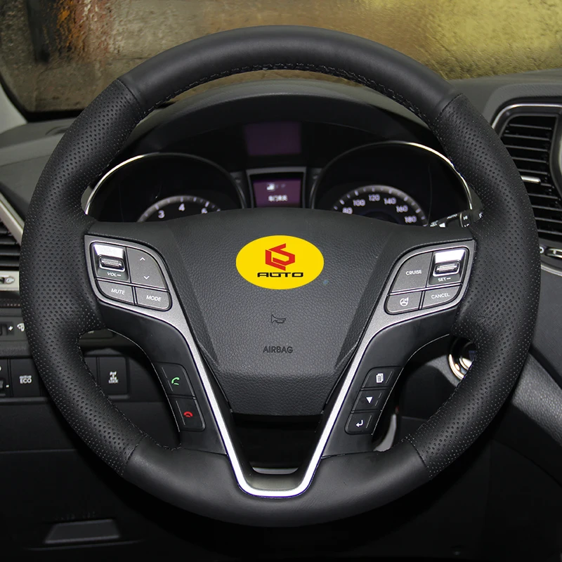 Чехол на руль для Hyundai Santa Fe 2013 2018 ix45 2014 2015 2016|Чехлы руль| |