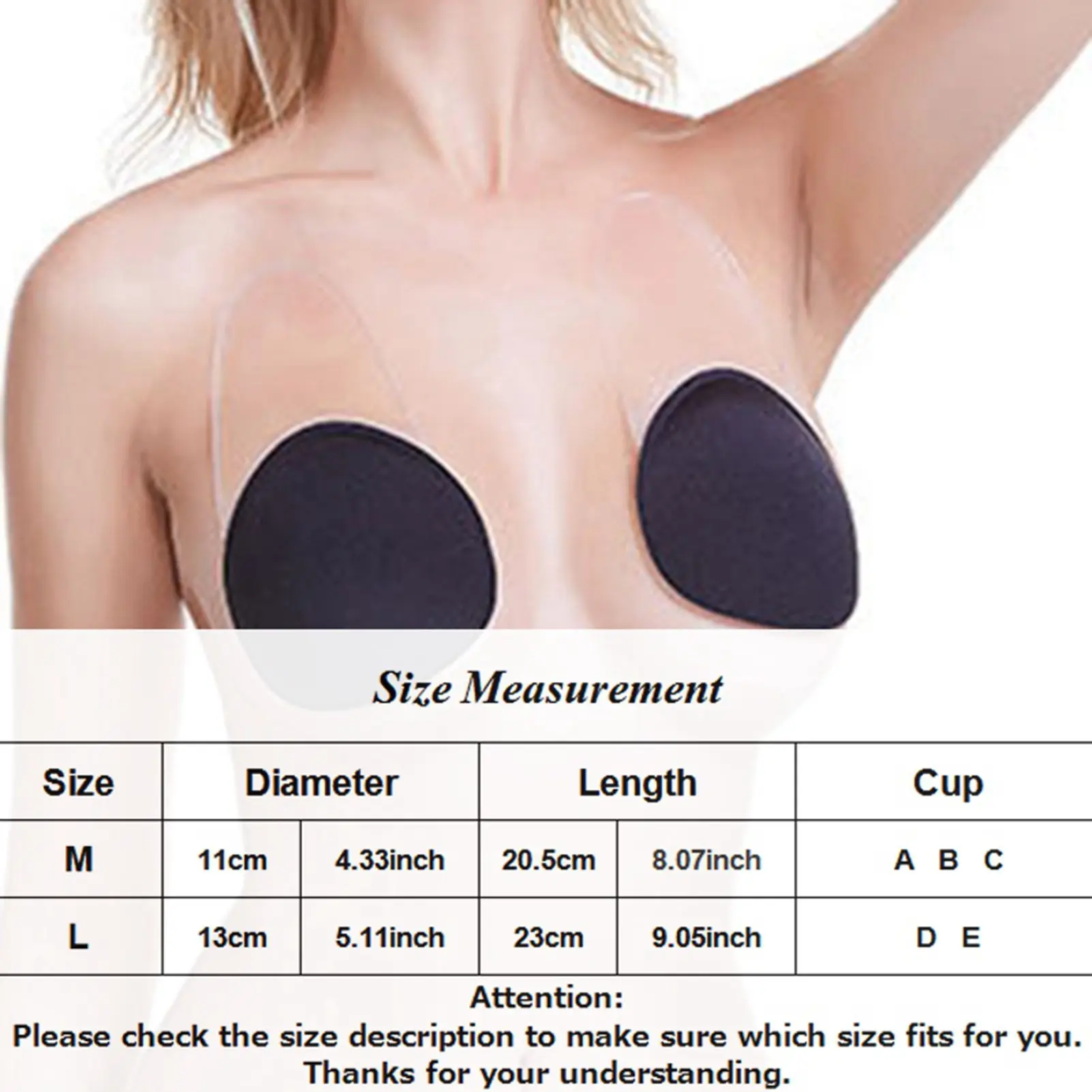 

Women Breast Lift Invisible Adhesive Bra Strapless Backless Sticky Bra Push Up Nipple Covers Pasties for Women Bikini Covers