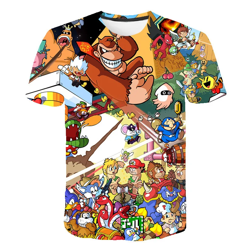 Новая футболка с разноцветным принтом 3DT свободная и удобная мужская круглым