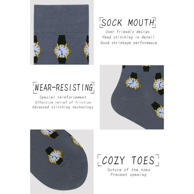 2019 чулки зимние дышащие теплые женские часы со штампами креативные Повседневные