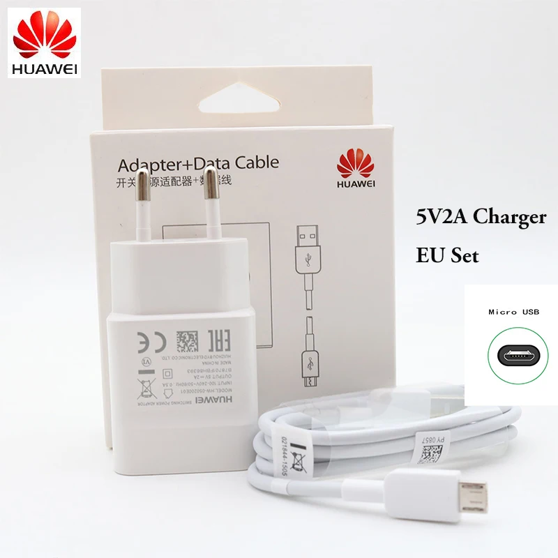 Зарядное устройство Huawei 5 в 2 А кабель Micro USB для передачи данных настенный адаптер