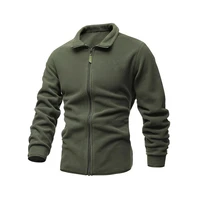 mens jacket slim double faced fleece tactical sweater casual turn down collar zipper solid color jacket male warm winter coat