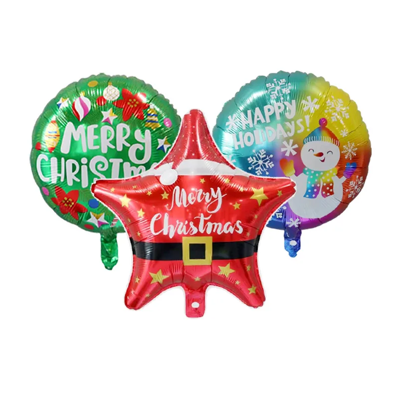 Рождественский воздушный шар с алюминиевой волной гелием Рождество снеговик Дед