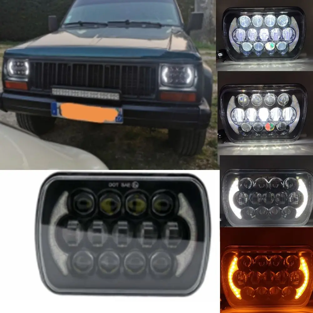 Светодиодные фары 5x7 дюймов ближнего/дальнего света 7x6 для Jeep Wrangler YJ Cherokee XJ H4 Plug H6054