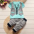 Одежда для новорожденных; Спортивный костюм для малышей; Модные хлопковые футболки + шорты; Комплект летней одежды из 2 предметов для мальчиков