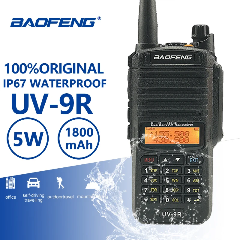 Портативная рация Baofeng UV 9R IP67 Uhf Vhf Ham HF портативное радио полицейское оборудование