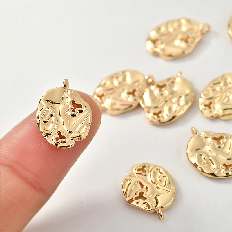 Геометрический абстрактный профилированный кулон медное покрытие 18k Настоящее