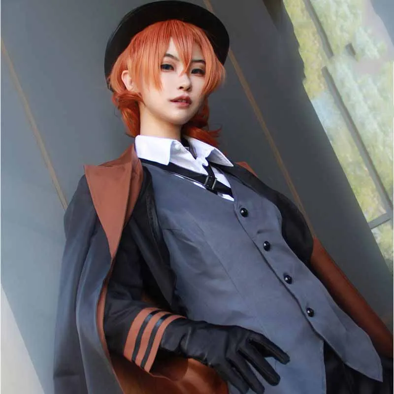 Костюм для косплея аниме Бунго бродячие собаки чуя накахара парик порт мафия