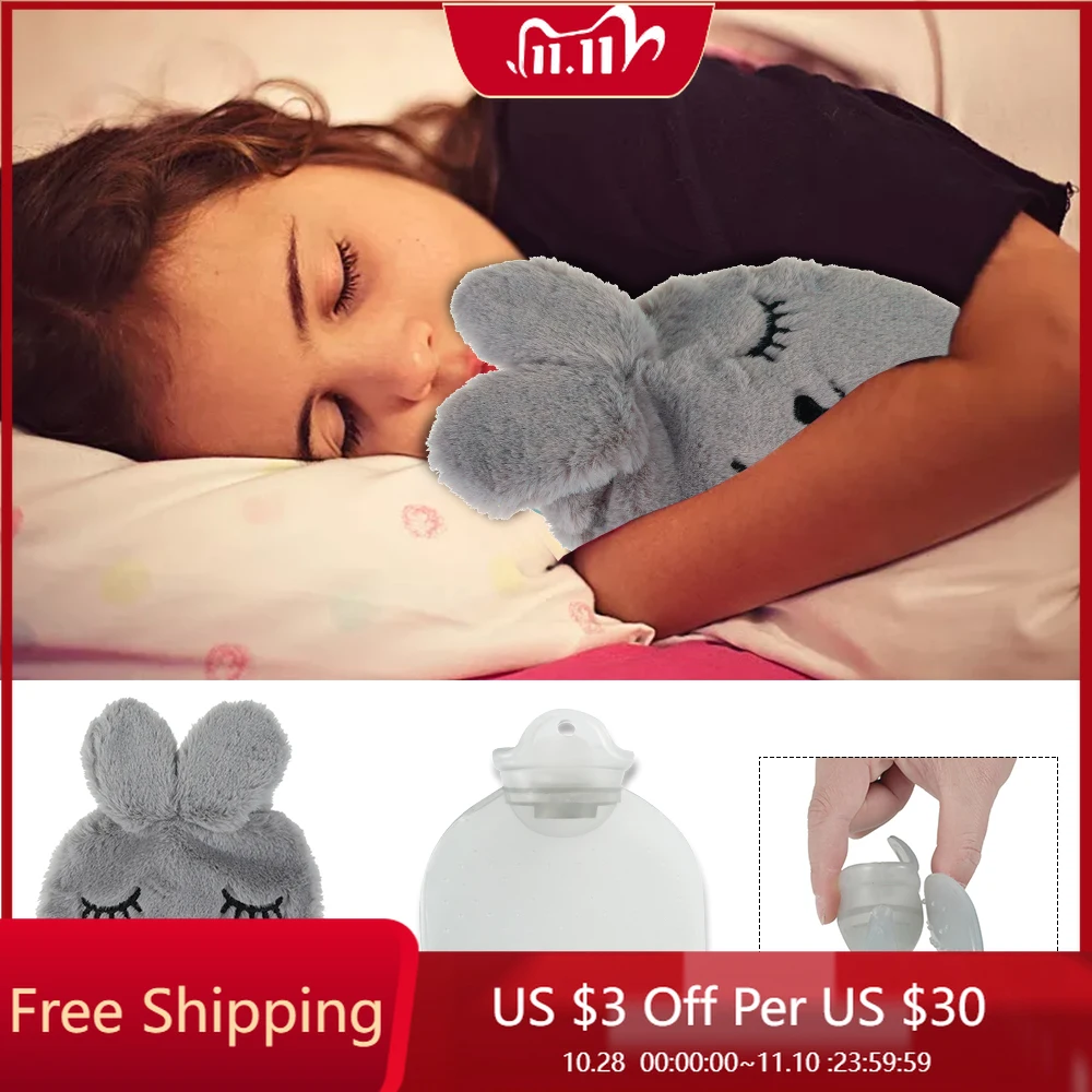 

Hot Water Bag Soft Plush Hot Water Bottle 2020 New Portable Cartoon Cute for Back, Neck, Waist,Hand, Bed Warm Soft Cover PVC