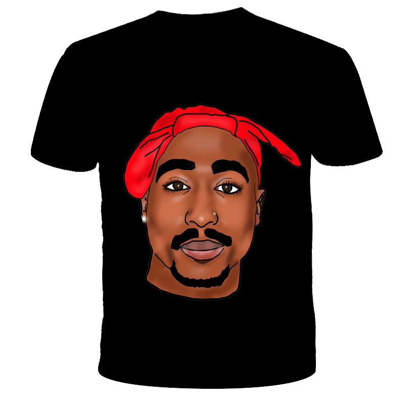 Новая летняя модная мужская и женская футболка Rapper 2pac Tupac 3d принт хип-хоп футболка s Повседневная крутая футболка для мужчин размера плюс 5XL