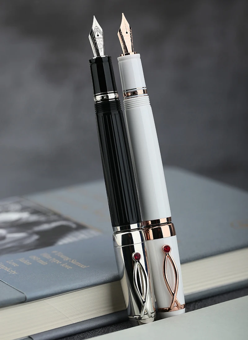 Ручка перьевая Moonman X1 с выдвижными чернилами иридиевая ручка EF/F Nib черная/белая