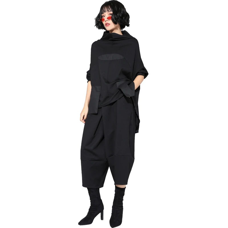 구매 의류 패션 루즈핏 할란 상의 + 종아리 길이 바지 2 피스/세트, 여름 라운지웨어, Dames Kleding Zweiteiler