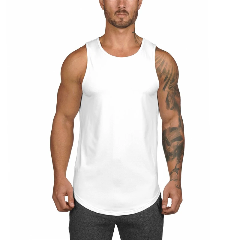 

New Fashion Mens Mesh Fitness Clothing Gym Stringer Tank Top Men Bodybuilding Vest Workout Singlets Running Sleeveless Shirt
