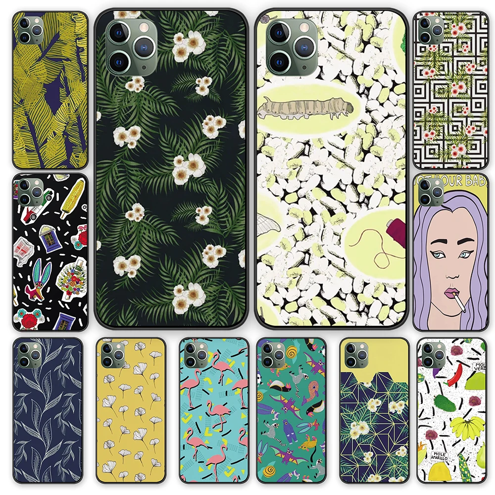 Природа WALL ART черный чехол ТПУ для iPhone 5 5S 6 6s 7 8 Plus X XS XR 11 Pro Max | Мобильные телефоны и