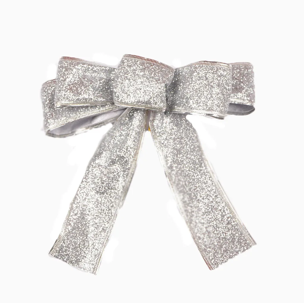 20 см Большой Золотой/Серебряный/красный/фиолетовый Рождественский бант