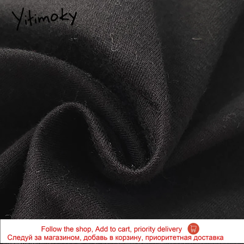 

Yitimoky Elastic High Waist Women Pants Black Striped Sweatpants Harem Pants Loose Pockets Casual Summer 2021 New Streetwear