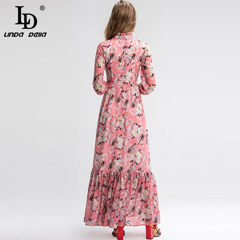 LD LINDA DELLA модное подиумное Макси платье 5XL размера плюс женское винтажное с