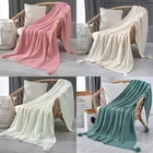 Вязаные шерстяные одеяла с кисточками, однотонное покрывало в скандинавском стиле для кровати, дивана, полотенца, зимнее теплое покрывало для офиса и сна