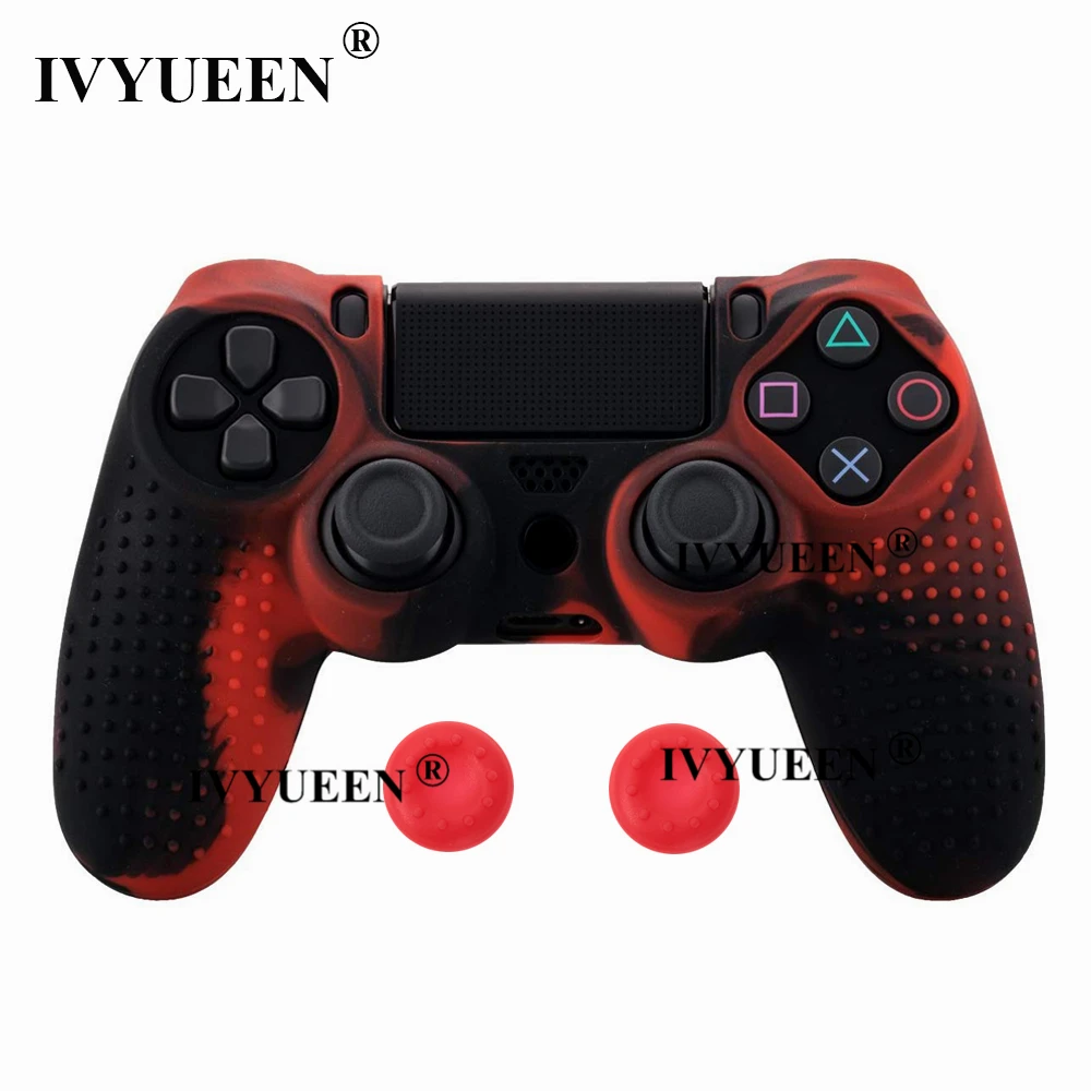 IVYUEEN силиконовый чехол с шипами для sony playstation 4 PS4 Pro тонкий контроллер защитный чехол для джойстика с 2 захватами для большого пальца