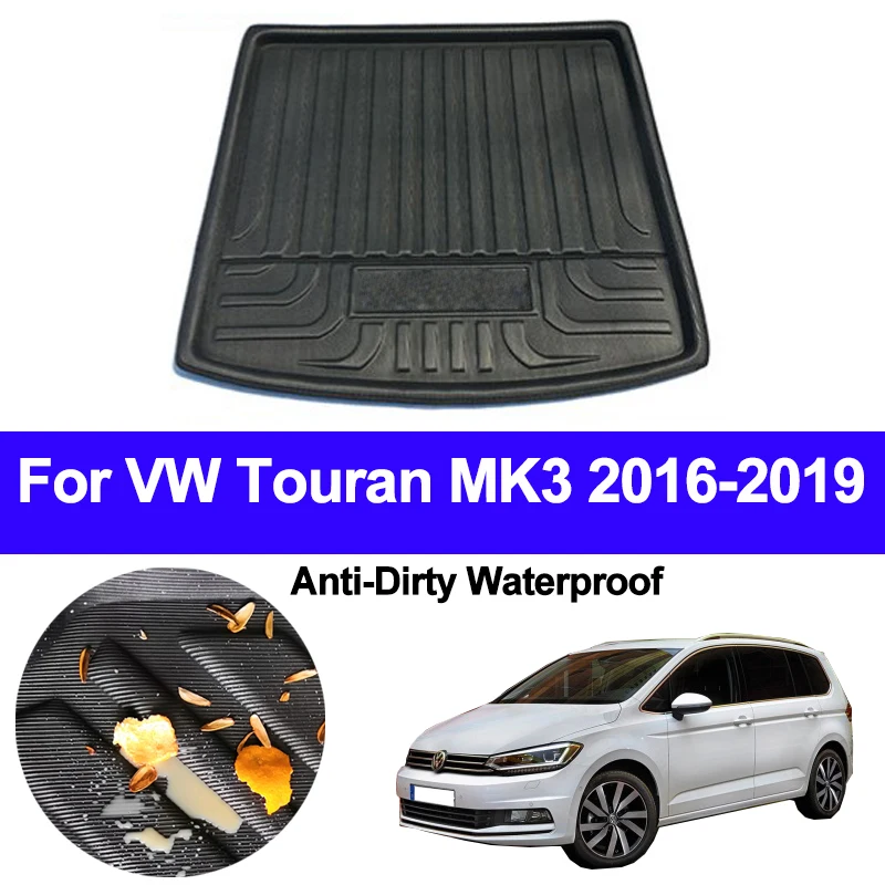 Фото Автомобильный задний багажник коврик для багажа поднос груза Volkswagen VW Touran MK3 2016 2017