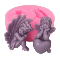 3d silicone mold candle molds for candle making angel shaped soap mold diy candy cake baking tools mould for fondant chocolate
