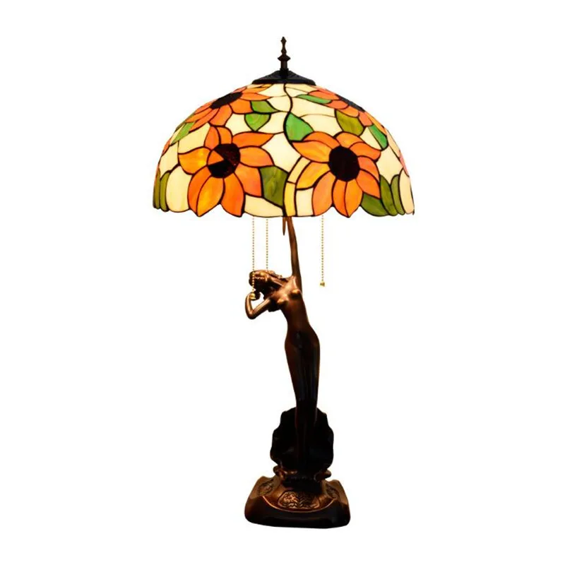 

Tiffany Led Foyer Table Lamp Pastoral Country Wedding Decor Desk Light Bar Bedroom Sofa Reading Lighting 1242