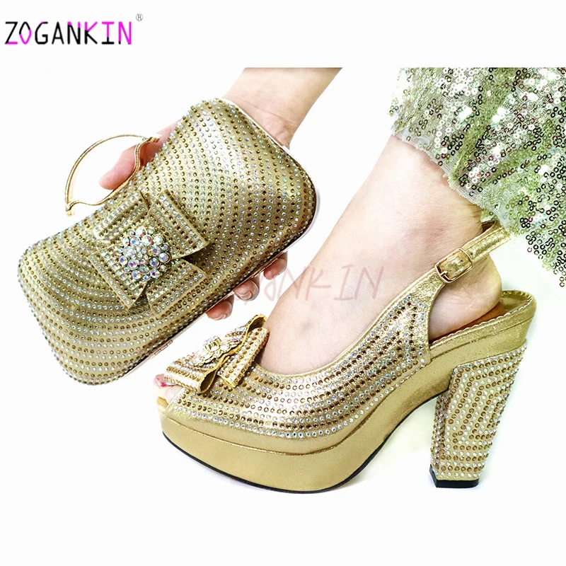 2020 г. Пикантный комплект из обуви и сумки в африканском стиле итальянские