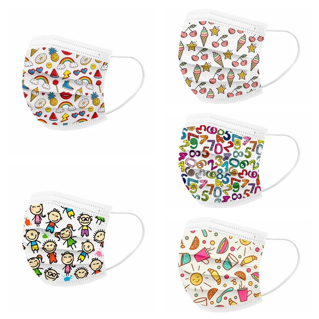 50 шт. одноразовые маски для лица с принтом | Тематическая одежда и униформа