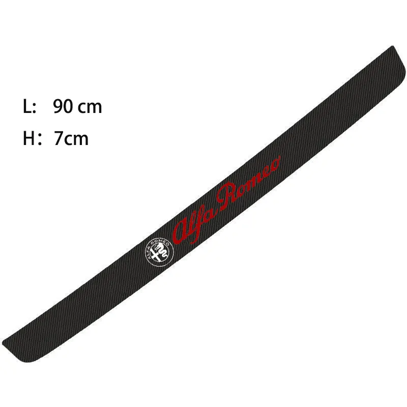 Car Rear Bumper Stickers Trunk Guard Plate Carbon Fiber Leather Protective Strip For Alfa Romeo Spider Giulia Giulietta 147 159 |